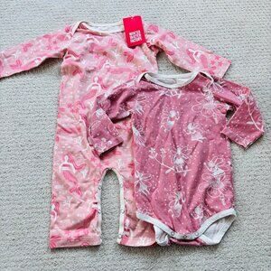 Winter water factory pink mermaid and fairy organic cotton bundle